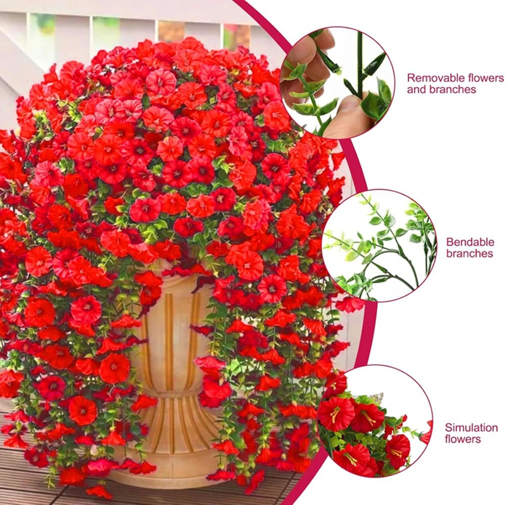Artificial Flowers Vine Morning Glory Wedding Home Bedroom Table Festival Decoration