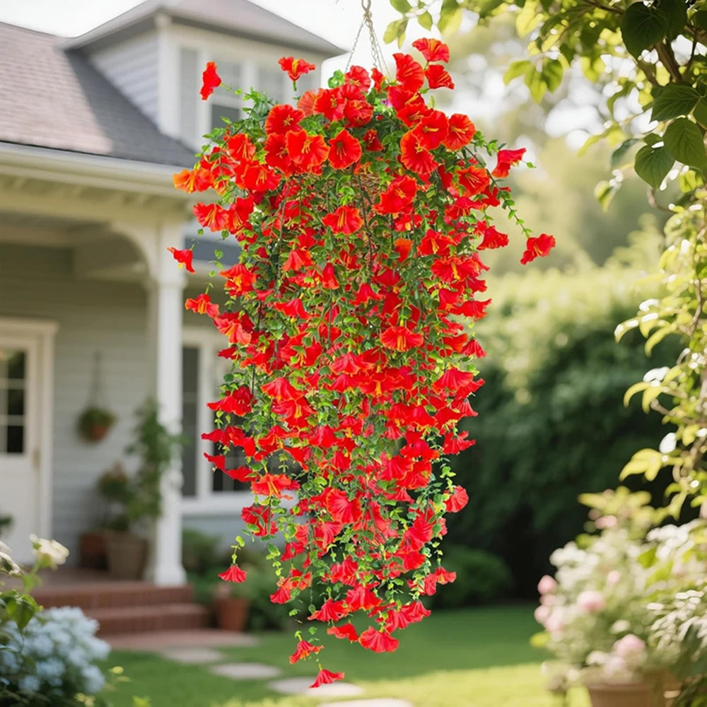 Artificial Flowers Vine Morning Glory Wedding Home Bedroom Table Festival Decoration